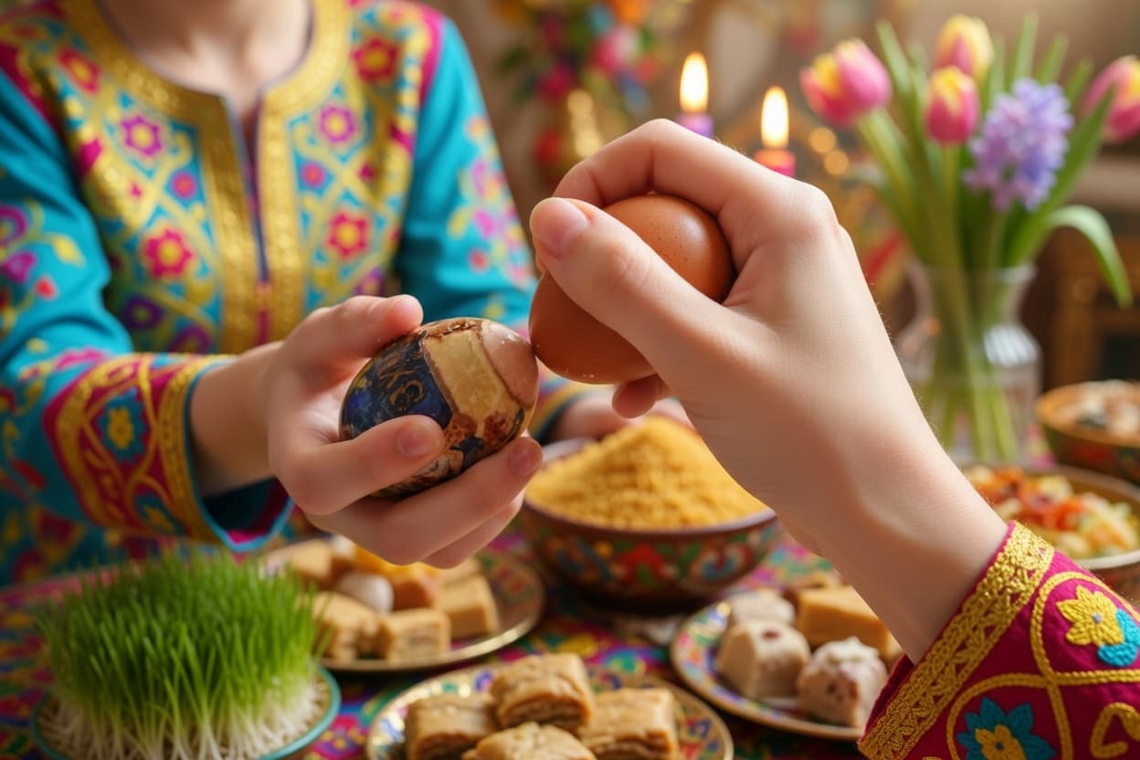 Бой яйцами на праздничном столе